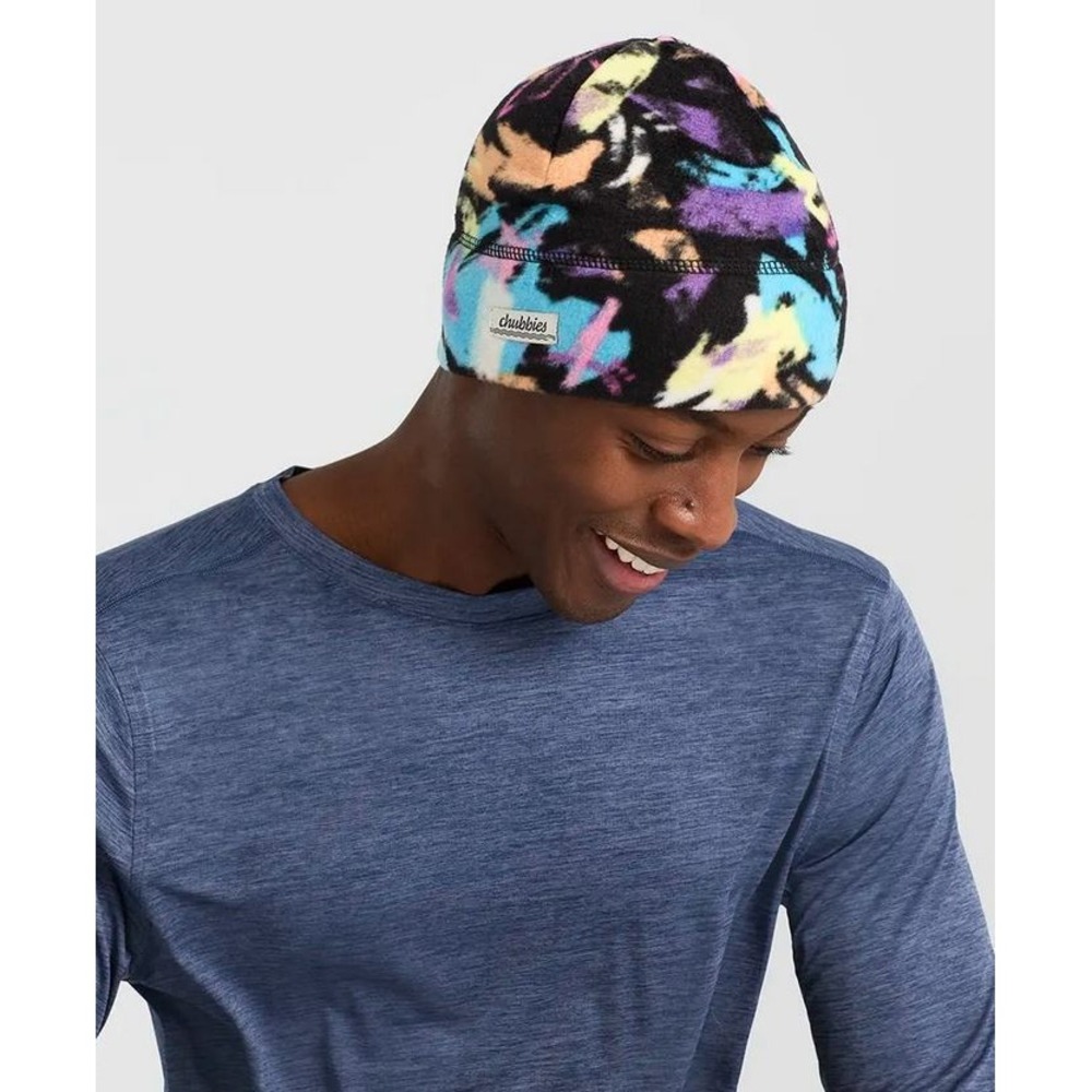 Chubbies The Cozy Cap Fleece Snood Beanie Black Multi 828001-019 Mens One Size